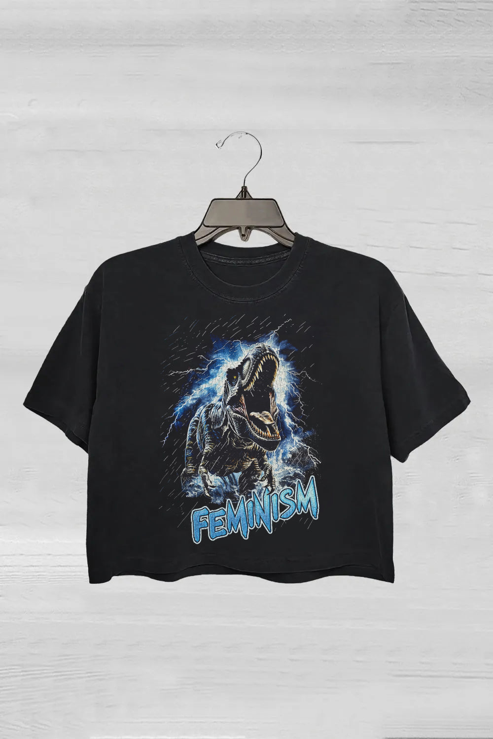 Feminism Tyrannosaurus Rex Dinosaur Crop Top For Women