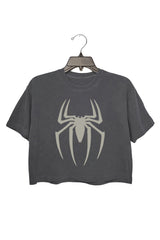 Vintage Spider Graphic Crop Top For Women