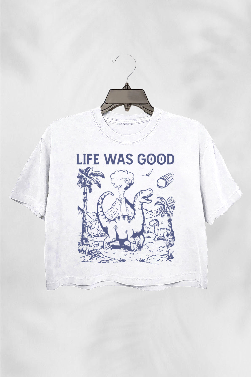 Life Was Good Dinosaur Crop Top For Women