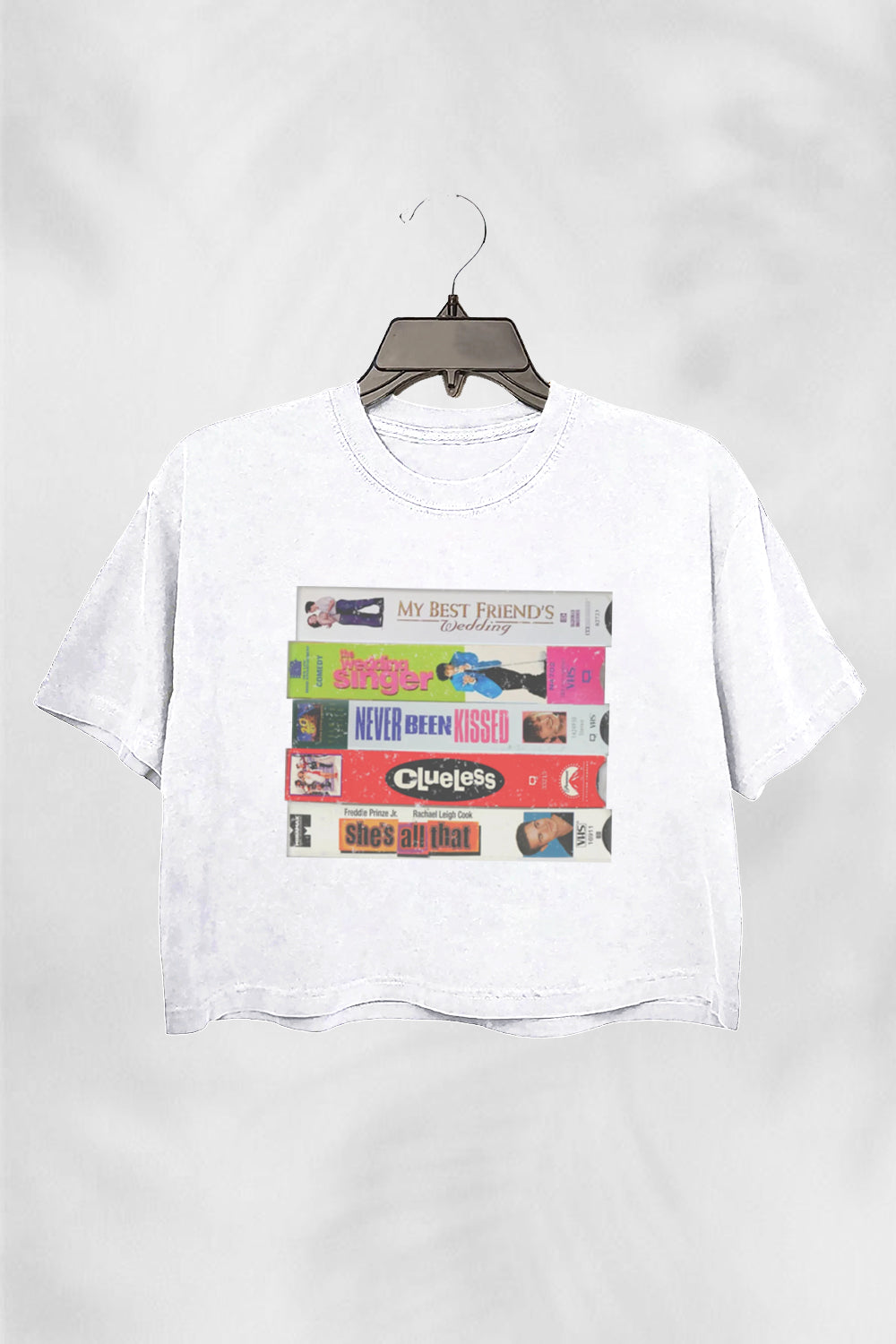 90s and 00s VHS Classic Movie Stack Vintage Vibe Graphic Crop Top For Women