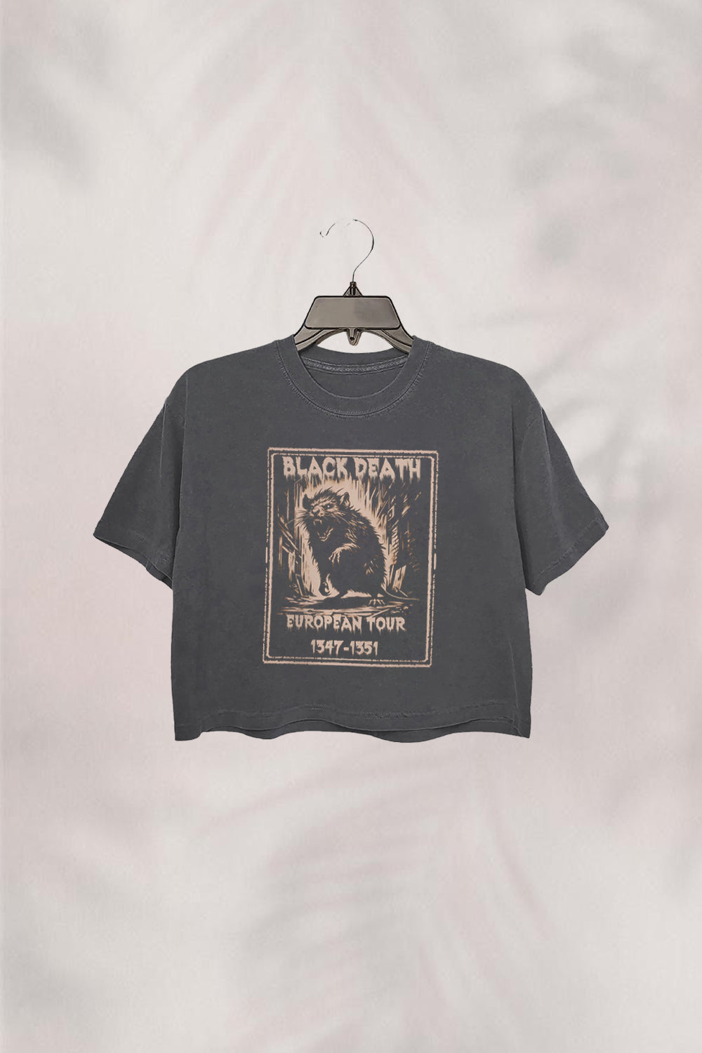 Black Death Medieval Goth Aesthetic Rat Crop Top For Women