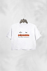 Halloween pumpkin Crop Top For Women