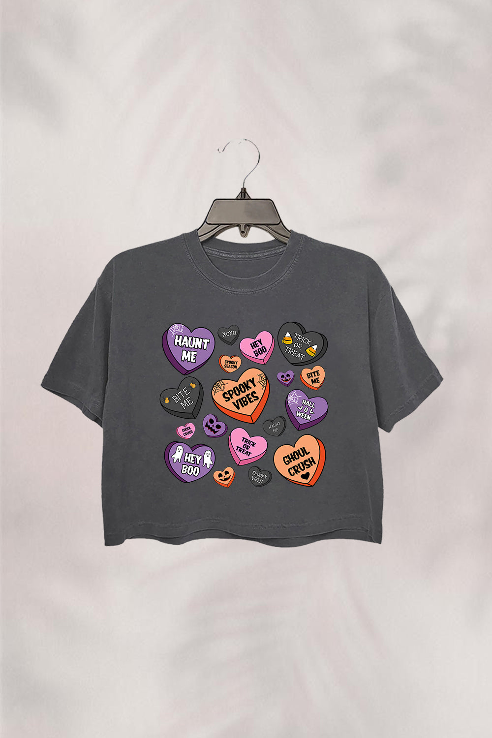 Candy Hearts Halloween CROP TOP FOR WOMEN