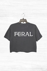 FERAL Gothic Font Crop Top For Women