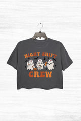 Night Shift Crew Halloween Nurse  Crop Top For Women