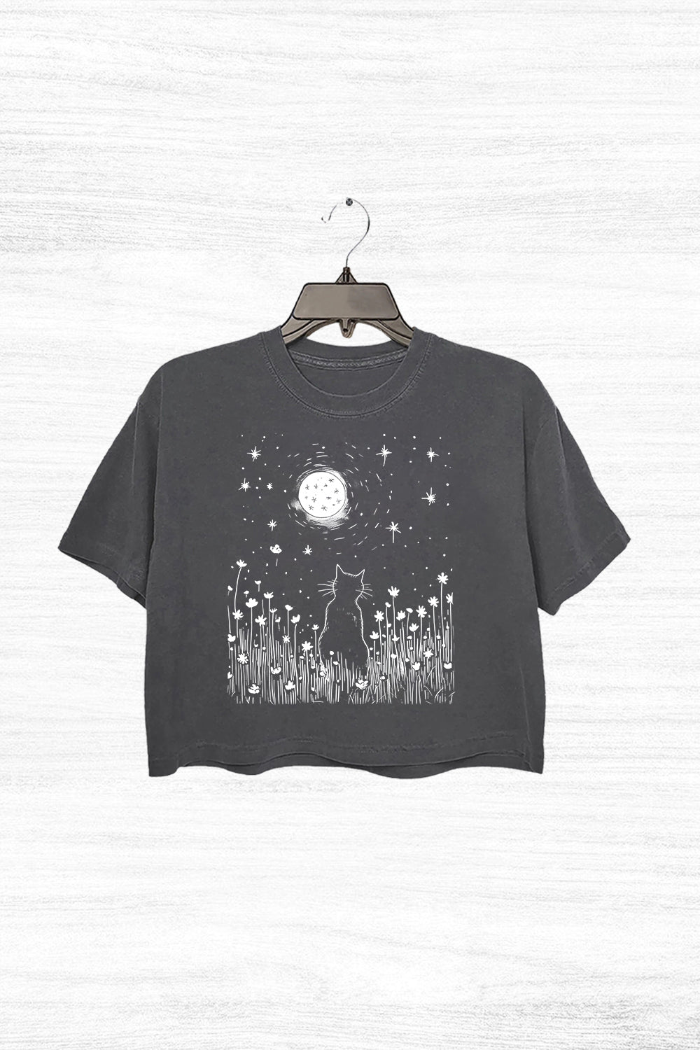 Cat Lover Goth Moon Crop Top For Women