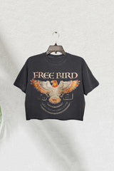 Free Bird Old School Band Crop Tee For Women