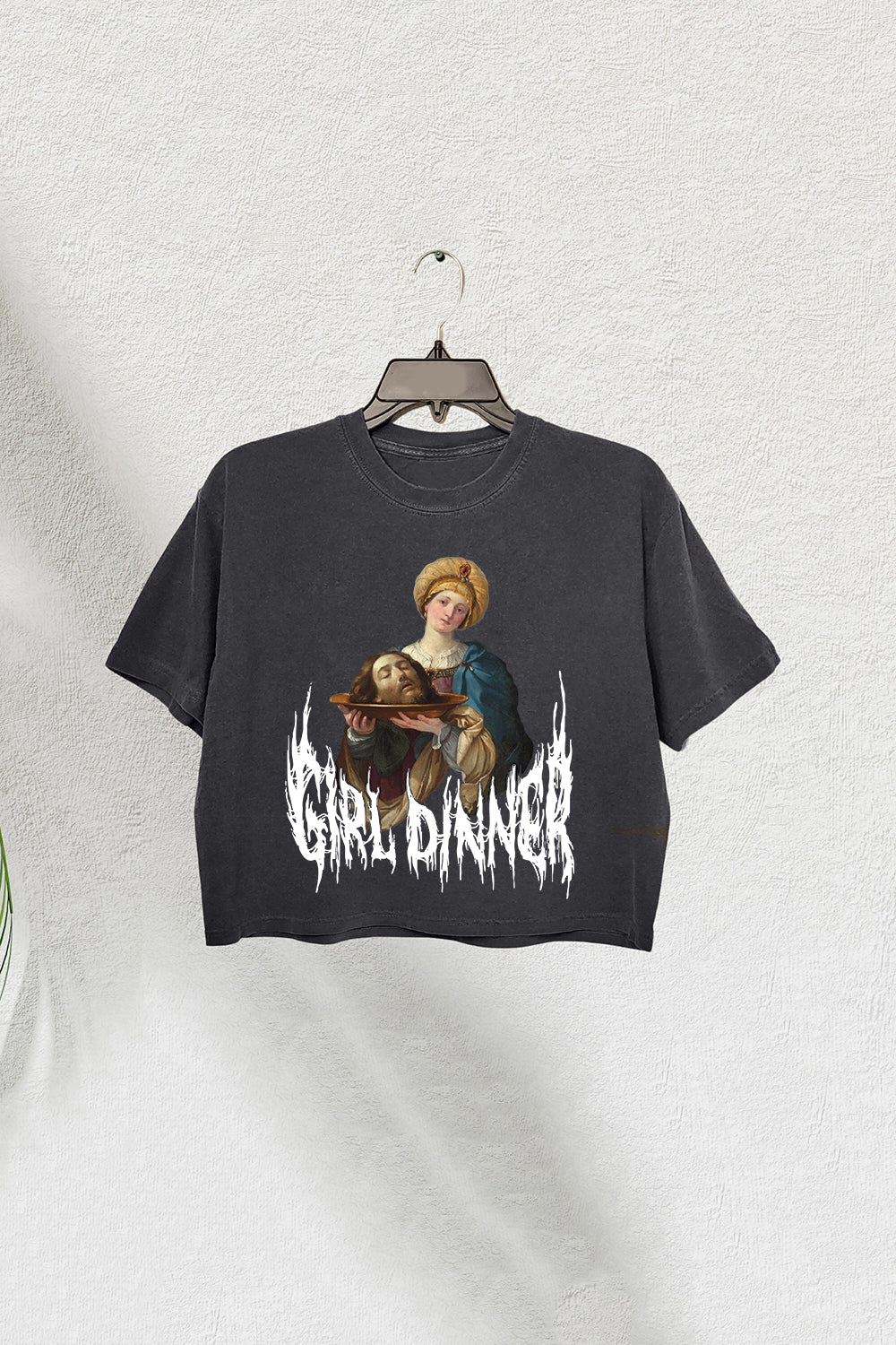 Girl Dinner Metal Feminist Crop Tee For Women