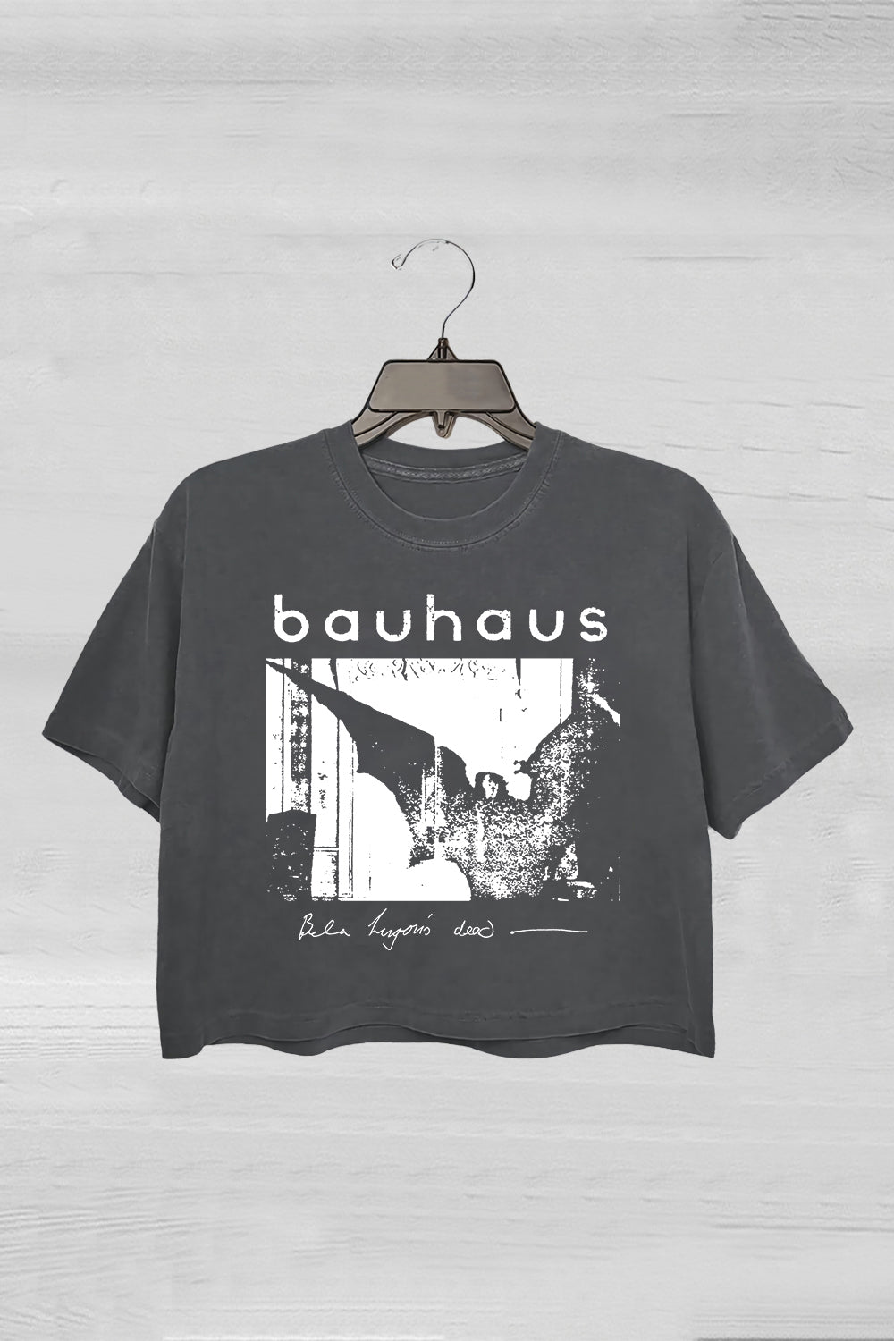 Bauhaus Bat Wings Bela Lugosi's Dead Essential Crop Tee For Women