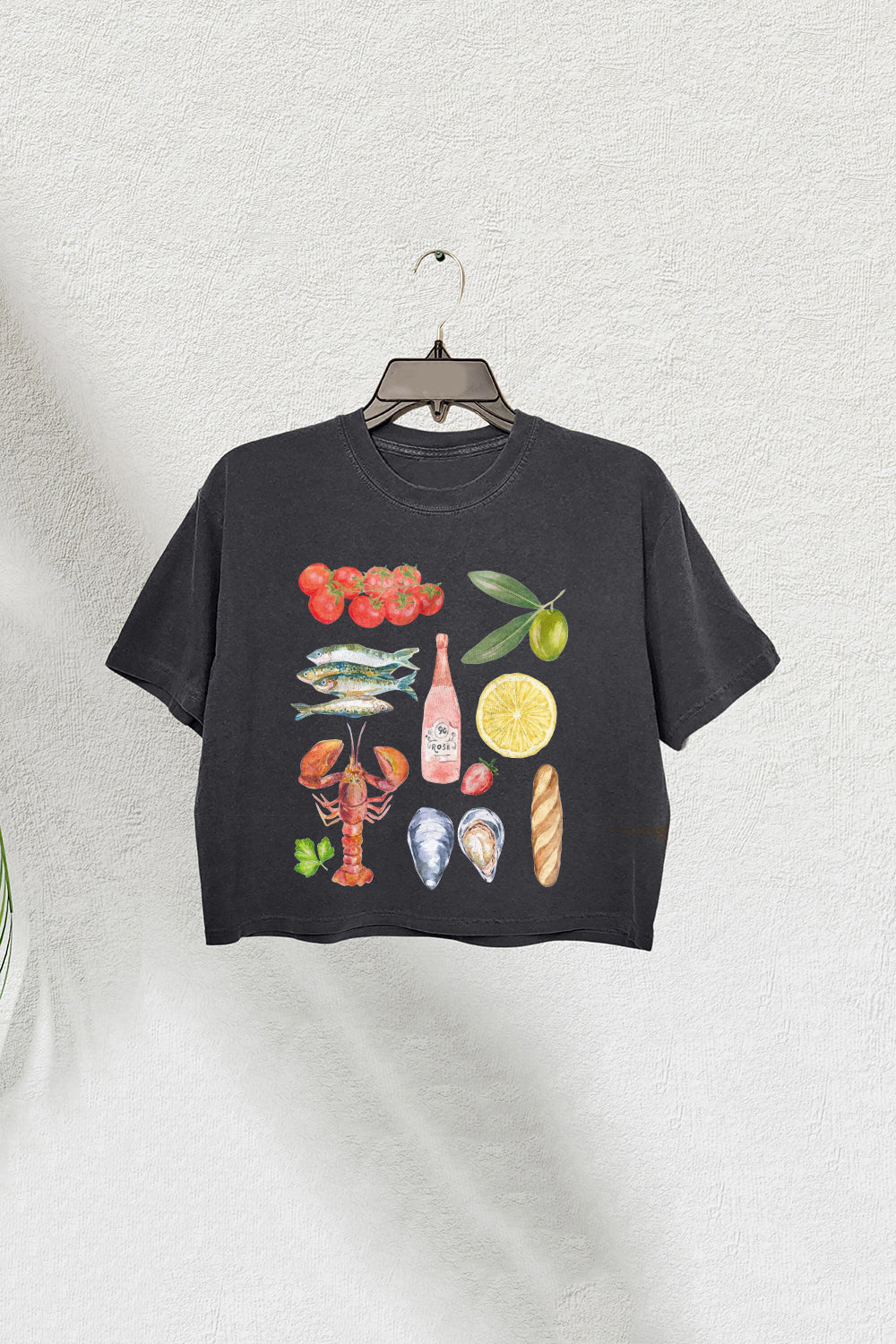 Tin Fish Seafood Summer Crop Tee For Women