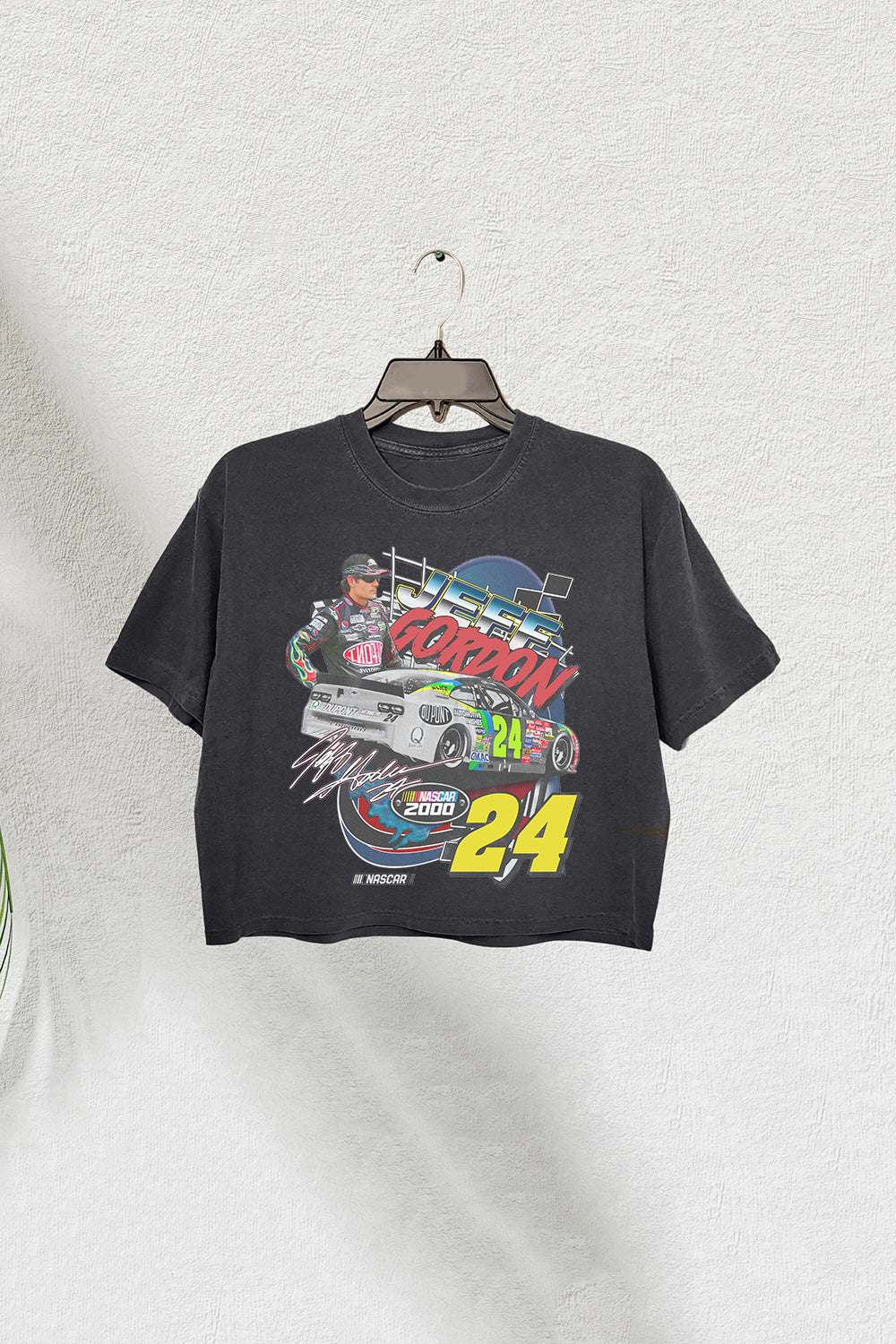 Vintage 90s Jeff Nascar Racing Graphic Crop Tee For Women