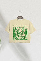 Gay Frog I Don't Know Where I'm Going But I'm Gay Crop Tee For Women