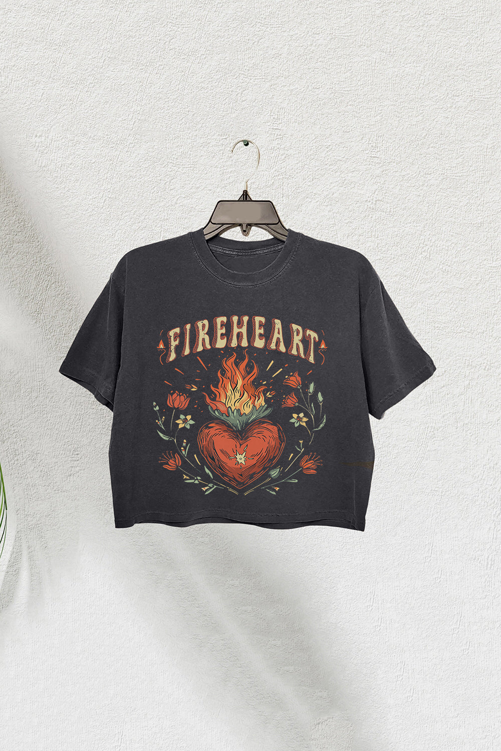 Vintage Fire-heart To Whatever End Crop Tee For Women