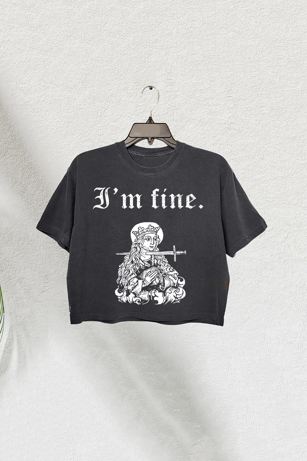 I'm Fine Dark Humour Crop Tee For Women