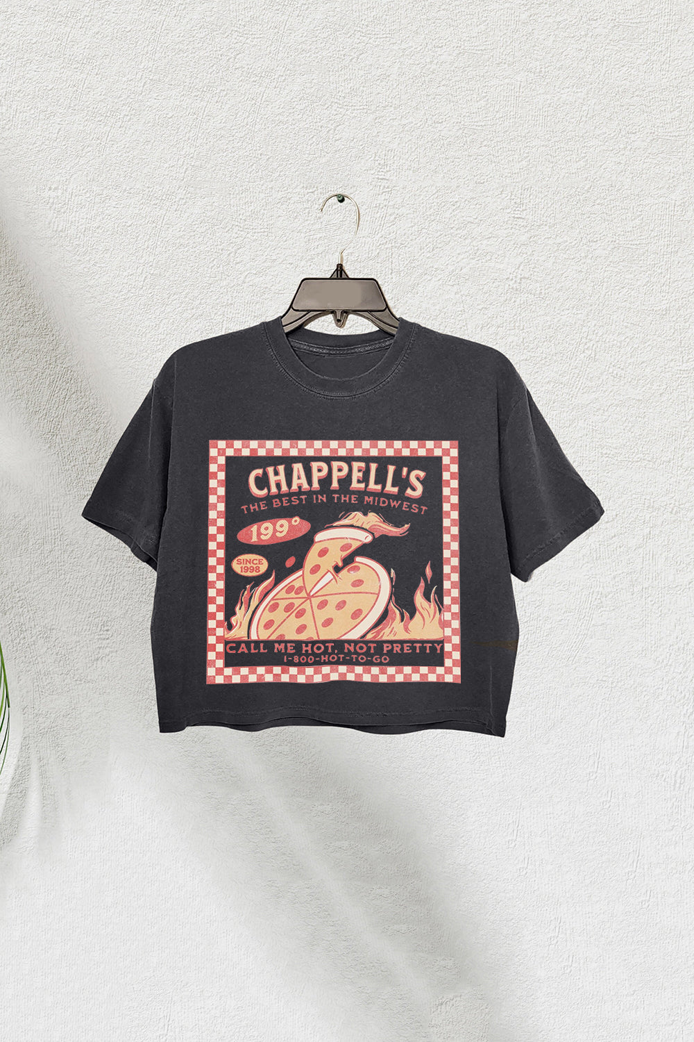 Chappell Roan HOT TO GO! Retro Pizza Graphic Crop Tee For Women