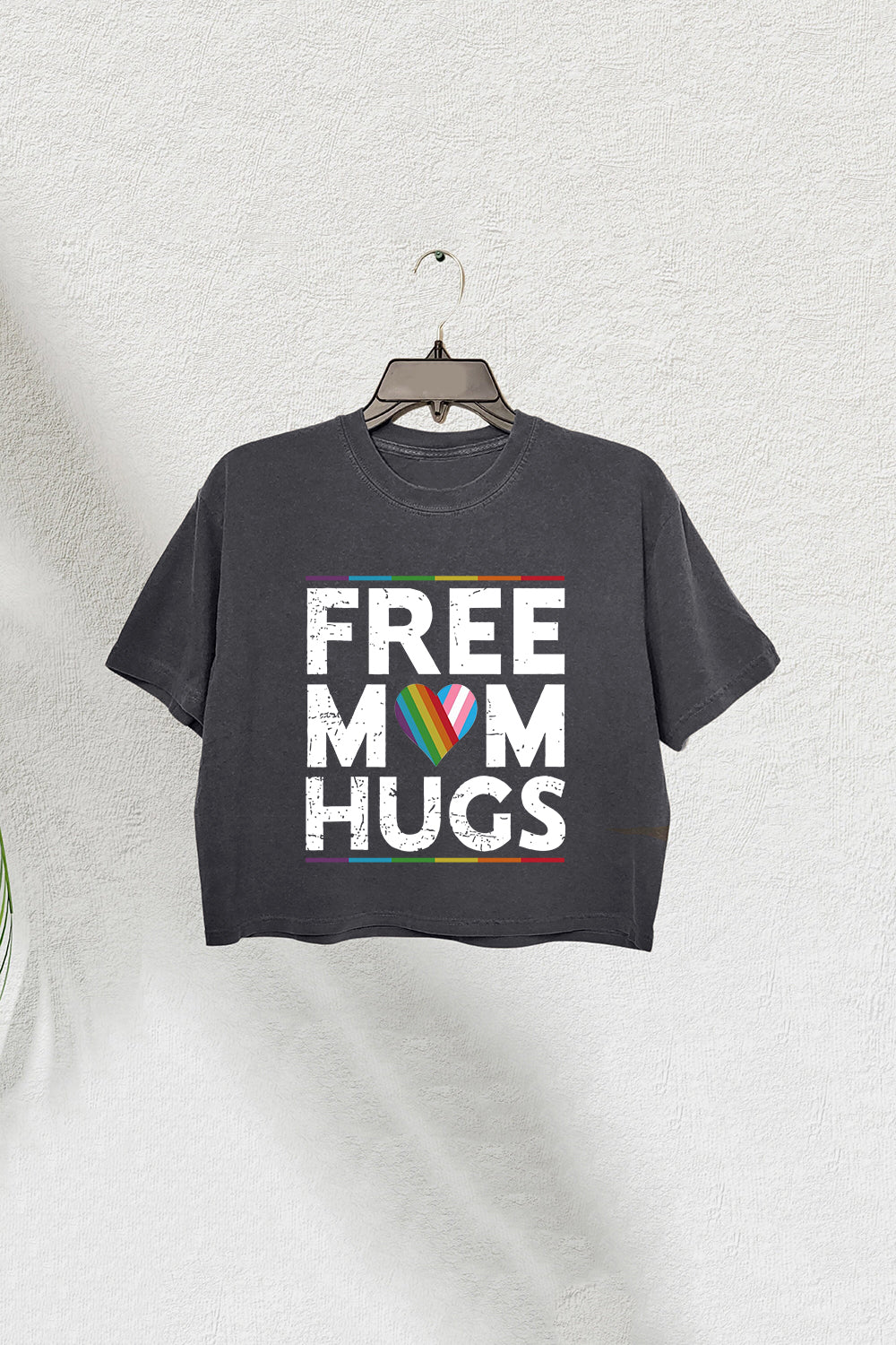 LGBTQ+ Free Mom Hugs Crop Tee For Women