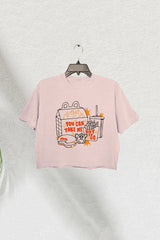 Hot To Go Cheese Burger Lipstick Crop Tee For Women