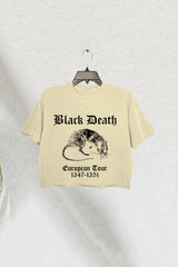 Black Death European Tour Crop Tee For Women