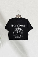 Black Death European Tour Crop Tee For Women