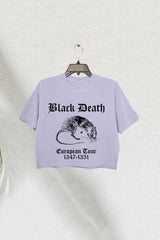 Black Death European Tour Crop Tee For Women