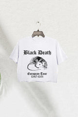 Black Death European Tour Crop Tee For Women