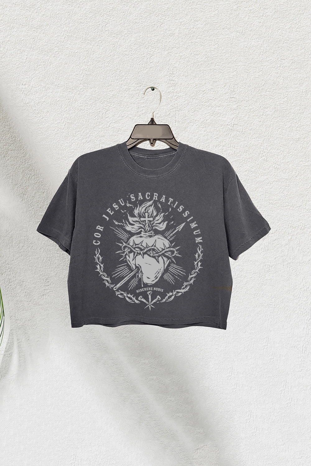 Sacred Heart of Jesus Crop Tee For Women