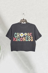 Cute Teacher Choose Kindness Crop Tee For Women