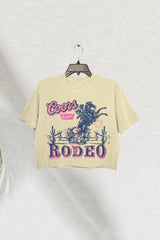 Western Cowgirl Coors Rodeo Crop Tee For Women