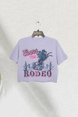 Western Cowgirl Coors Rodeo Crop Tee For Women