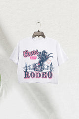 Western Cowgirl Coors Rodeo Crop Tee For Women