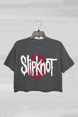 Death Metal Slipknot Crop Tee For Women