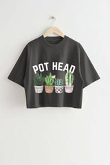 Pot Head Plant Lover  Crop Tee For Women