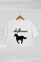 Death Metal Deftones Crop Tee For Women