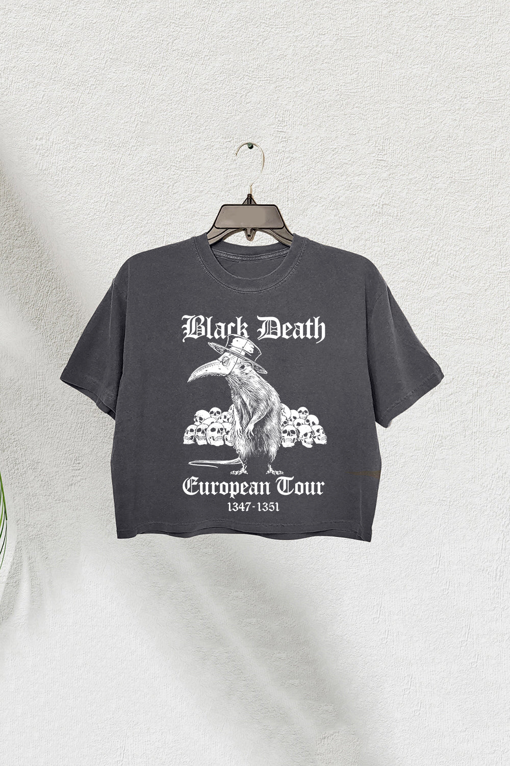 Black Death European Tour Dark Humor Crop Tee For Women