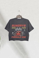 Sundays Are For F1 Racing Formula One Crop Tee For Women