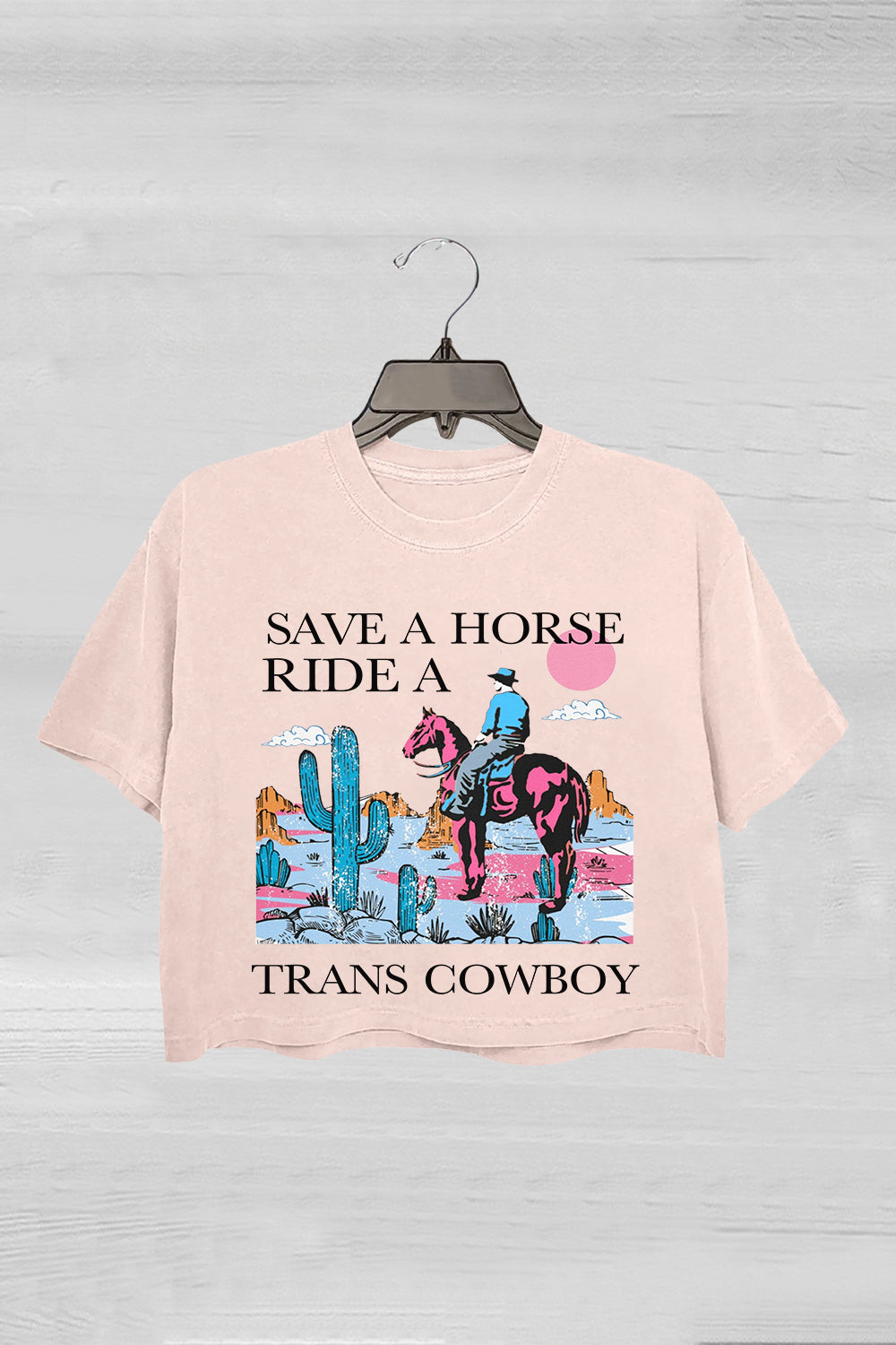 Save a Horse Ride a Trans Cowboy Crop Tee For Women