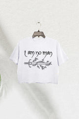 I Am No Man Reading Fandom Crop Tee For Women