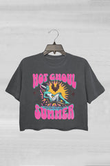 Hot Ghoul Summer Fear Girl Crop Tee For Women