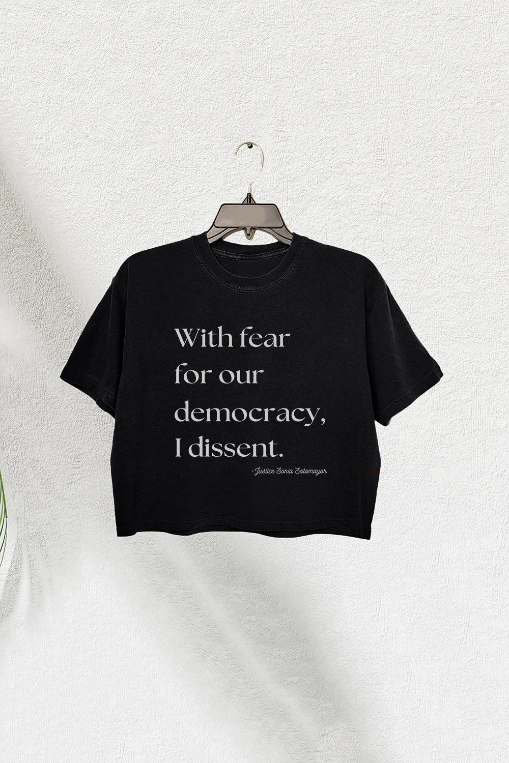 With Fear for Our Democracy I Dissent Crop Tee For Women