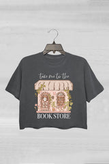 Take Me To The Book Store Crop Tee For Women