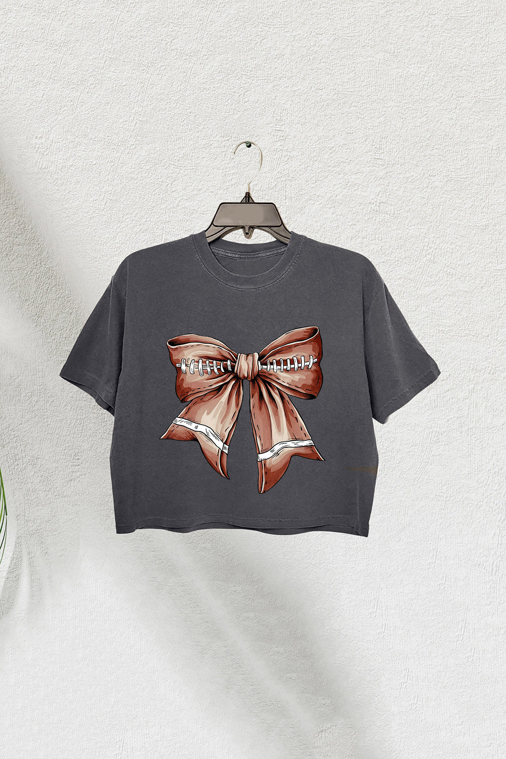 Cute Football Mama Bows Crop Tee For Women