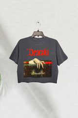 Vintage Dracula Halloween Crop Tee For Women