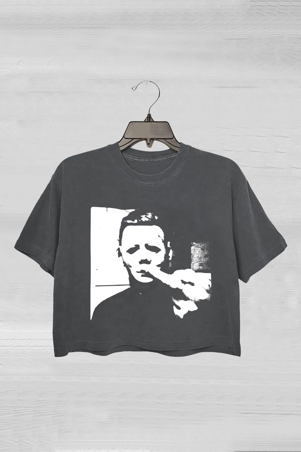 Michael Myers Halloween Middle Finger Crop Tee For Women