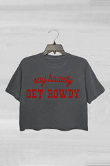 Say Howdy Get Rowdy Western Crop Tee For Women