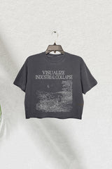 Visualize Industrial Collapse Anti Consumerism Crop Tee For Women