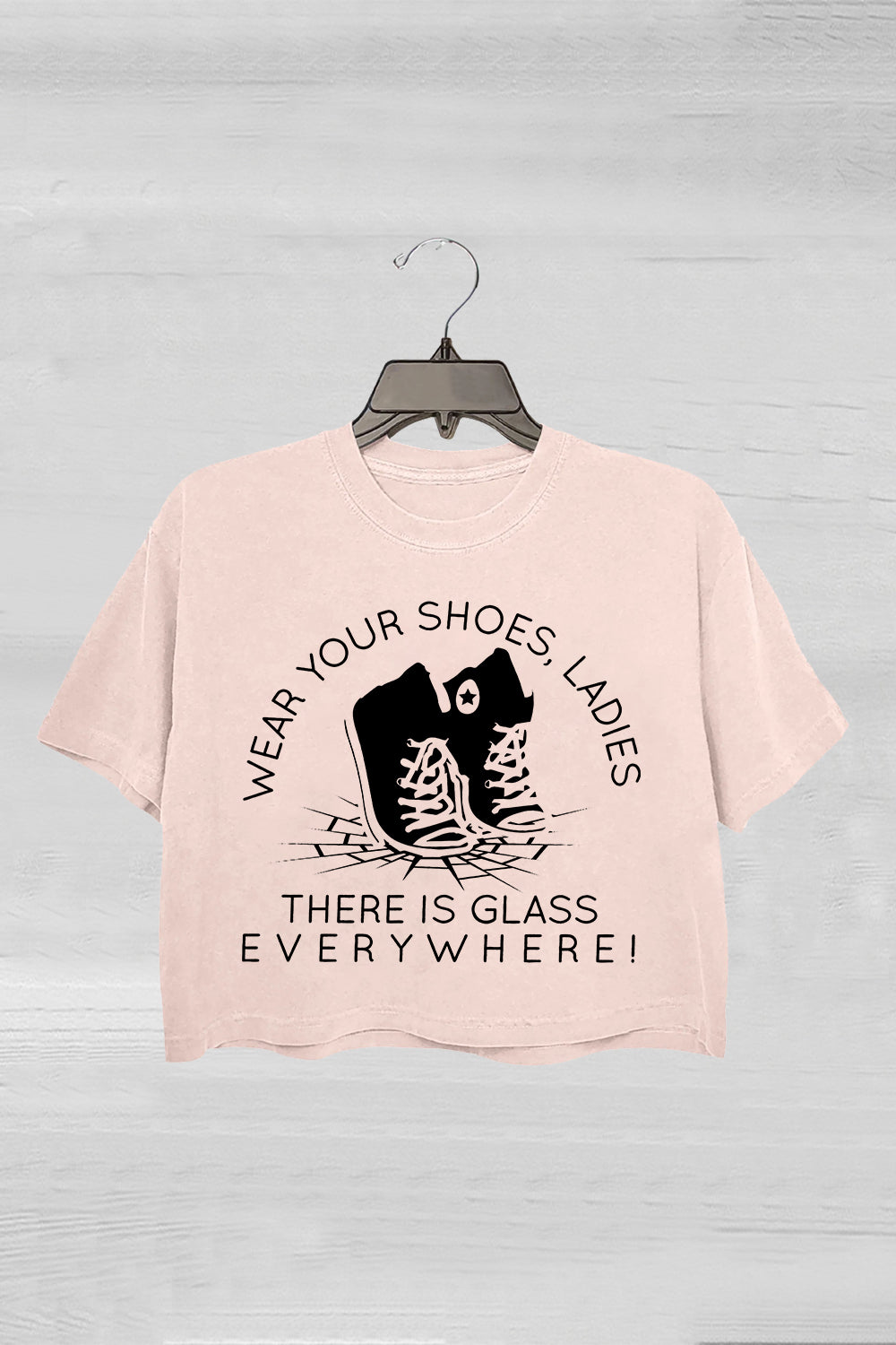 Wear Your Shoes Feminist Crop Tee For Women