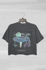 Roswell New Mexico  UFO Moon Wolf  Alien Crop Tee For Women