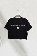 We Do Not Eat Our Allies Fourth Wing Dragon Basgiath War College Crop Tee For Women