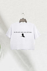 We Do Not Eat Our Allies Fourth Wing Dragon Basgiath War College Crop Tee For Women