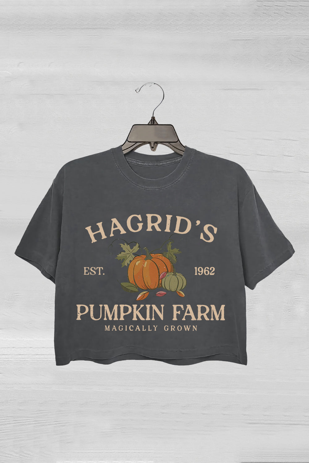 Hagrid's Pumpkin Patch  Fall Halloween Crop Tee For Women